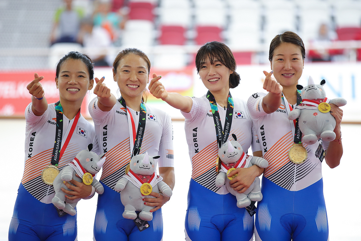 射击女子决赛，韩国选手夺得金牌