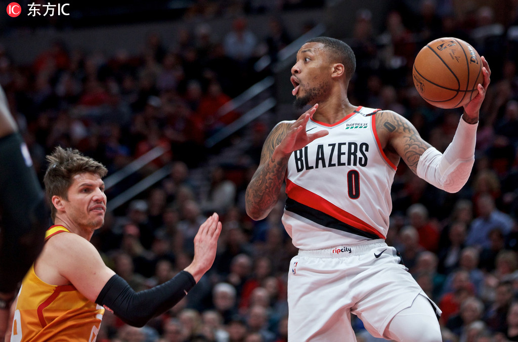 世俱杯分组-爵士主场击败开拓者,取得九连胜